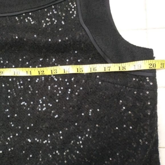 NWT LOFT Wool Blend Black Sequin Sleeveless Dress, size 14 - Picture 8 of 12